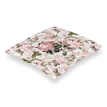 Gearsly Vintage Floral Plants Throw Pillow Covers,Shabby Chic Pink Rose Velvet Pillowcase Home Decorative Cushion Covers for Sofa Bedroom Car Livingroom Home Decor 18"X18"
