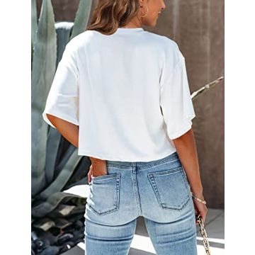 Tankaneo Stylish Cropped Half Sleeve T-Shirts for Women