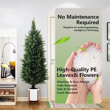 37 Inch Artificial Cedar Topiary Trees - Perfect for Indoors and Outdoors