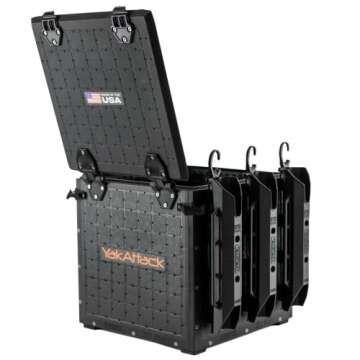 YakAttack BlackPak Pro Kayak Fishing Crate - Includes 3 Attachable Fishing Rod Holders, 13" x 13" - ...
