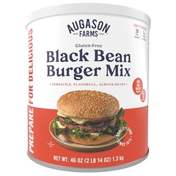 Augason Farms Black Bean Burger Mix Can, Certified Gluten Free, Emergency Food Supply, Everyday Meal...