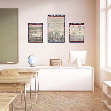 American Founding documents LARGE Laminated 3 pack: US Constitution with all amendments, Declaration of Independence and Bill of Rights (18x29) Young N Refined