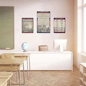 American Founding documents LARGE Laminated 3 pack: US Constitution with all amendments, Declaration of Independence and Bill of Rights (18x29) Young N Refined