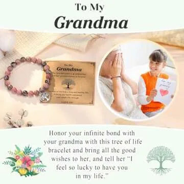 UNGENT THEM Grandma Christmas Gifts Best Grandma Presents Ideas Bracelet Grandmother Grandparents Mothers Day Valentines Day 60th 70th 80th Birthday Abuela Gifts for Elderly Women