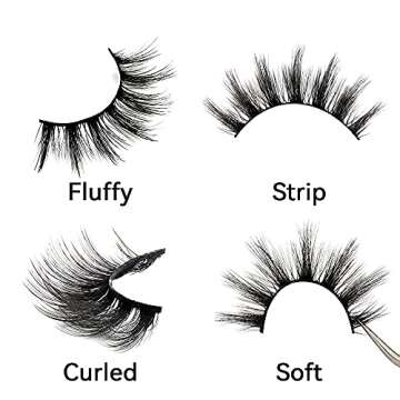 Brieve 18mm 5 Pairs 3D False Eyelashes Pack Fluffy Thick Curled Faux Mink Lashes Strip Lash Natural Look Makeup Tools(3DX05)