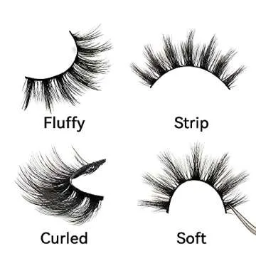 Brieve 18mm 5 Pairs 3D False Eyelashes Pack Fluffy Thick Curled Faux Mink Lashes Strip Lash Natural Look Makeup Tools(3DX05)