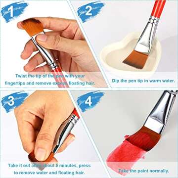 Paint Brush Acrylic Paint Brushes Small Artist Paint Brushes Craft Paint Brushes Art Brush Flat Paint Brush for Acrylic Watercolor Oil Gouache Painting (8, 3/4inch)