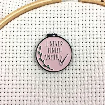 I Never Finish Anything Pink & Black Sarcastic Enamel Needle Minder