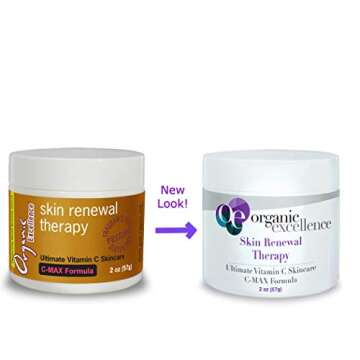 Organic Excellence Skin Renewal Therapy, Vitamin C Face & Neck Cream, Moisturizer to Stimulate Colla...