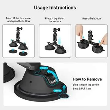 SmallRig Camera Suction Cup Mount for GoPro and Cameras