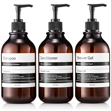 Mia Home Refillable Amber PET Bottles with Silicone Funnel