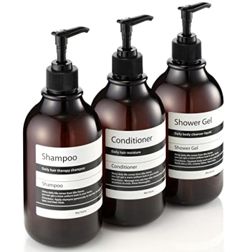 Mia Home Refillable Amber PET Bottles with Silicone Funnel