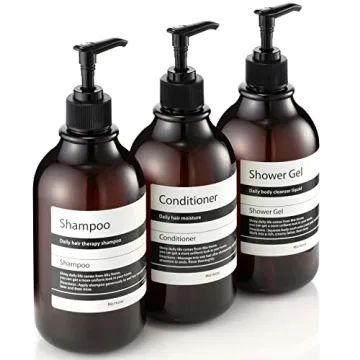 Mia Home Refillable Amber PET Bottles with Silicone Funnel