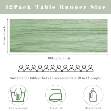 Elegant Sage Green Cheesecloth Table Runners for Events