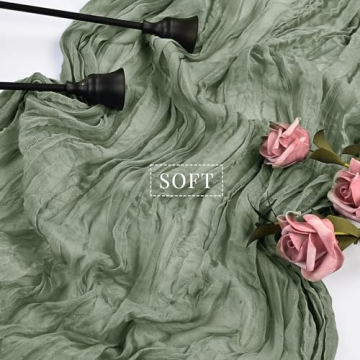 Elegant Sage Green Cheesecloth Table Runners for Events
