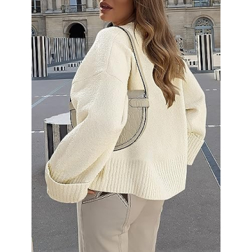 LOGENE Women's Oversized Sweater Crewneck Long Sleeve Soft Fuzzy Knit Pullover Sweaters 2024 Winter Fashion Warm Tops Clothes