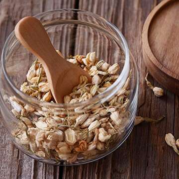 AKOAK 2 Pcs Mini Wooden Spoon with Short Handle, Perfect Small Jar of Jam, Spices, Condiments, Sugar...