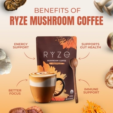 Organic RYZE Mushroom Coffee with Adaptogenic Benefits