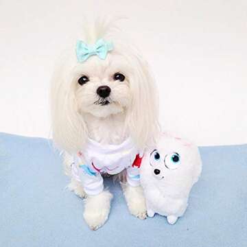 CuteBone Dog Christmas Pajamas Puppy Onesies Small Dogs Soft Pjs Coat Cat Apparel Comfy Pet Clothes Outfit Doggie Bodysuit PJD03