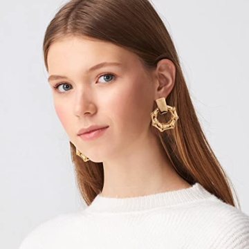 HESSAWELL Gold Hoop Dangle Earrings - Elegant Women's Jewelry