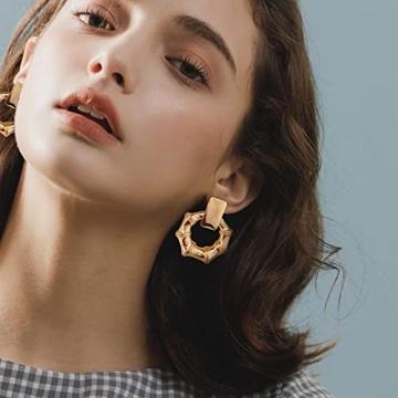 HESSAWELL Gold Hoop Dangle Earrings - Elegant Women's Jewelry