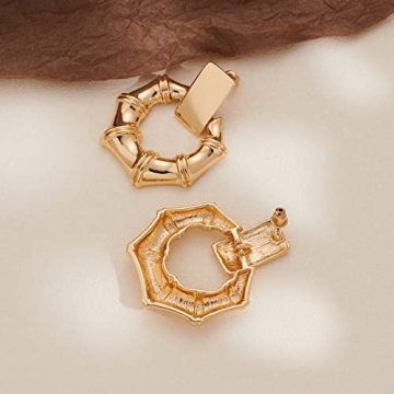 HESSAWELL Gold Hoop Dangle Earrings - Elegant Women's Jewelry