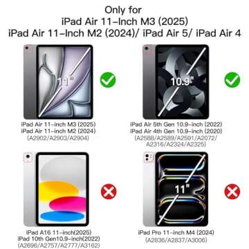 JETech Case for iPad Air 11-Inch M3/M2 (2025/2024), iPad Air 5/4 (2022/2020 5th/4th) with Pencil Hol...