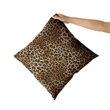Stylish Brown Leopard Throw Pillow Cover - 20x20 Inch Set