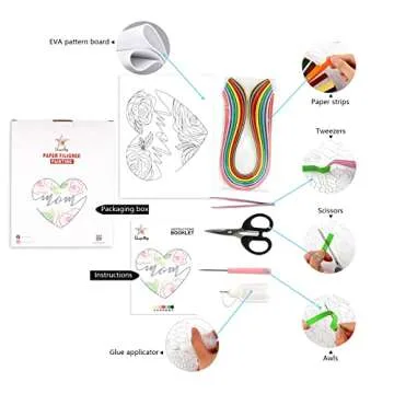 Mother's Day Quilling Kits - DIY Paper Filigree Painting Gifts for Mom