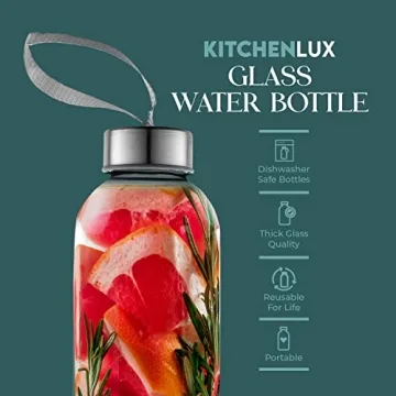 Kitchen Lux Glass Water Bottle Set - Eco-Friendly Hydration Solution