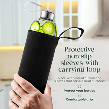 Kitchen Lux Glass Water Bottle Set - Eco-Friendly Hydration Solution