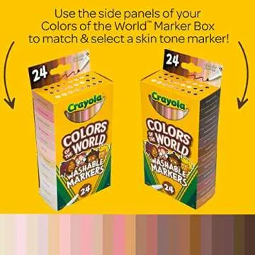 Crayola Colors of the World Markers - 24ct Washable Skin Tone Set
