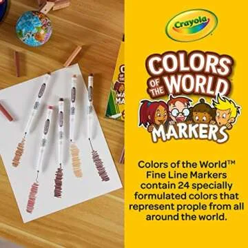Crayola Colors of the World Markers - 24ct Washable Skin Tone Set
