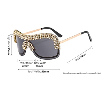 Laureles Oversized Y2K Sunglasses - Stylish Metal Rimless Shades