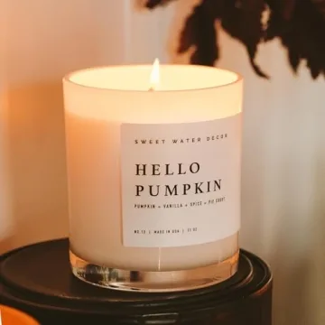 Sweet Water Decor Hello Pumpkin Candle for Fall - 50+ Hrs Burn