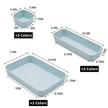 Backerysupply 9-Piece Large Plastic Drawer Organizers Set