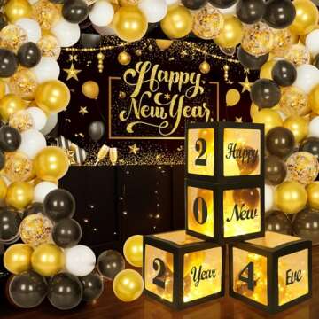 New Years Eve Party Supplies 2024 Happy New Year Decorations Kit