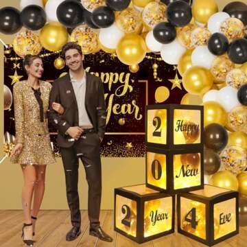 New Years Eve Party Supplies 2024 Happy New Year Decorations Kit