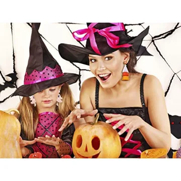 NLCAC Halloween Beaded Ghost Candy Corn Tassel Earrings