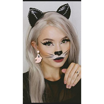 NLCAC Halloween Beaded Ghost Candy Corn Tassel Earrings