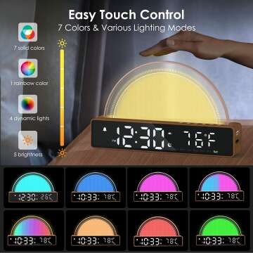 Sunrise Alarm Clock with USB Charger and Night Light