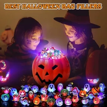 50Pcs Halloween LED Light Up Rings for Kids