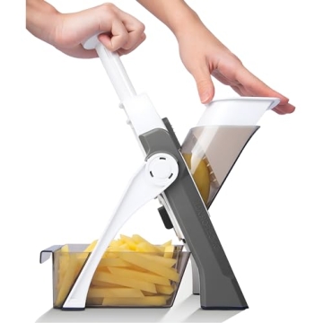 QieCai Safe Mandoline Vegetable Chopper With Container for Kitchen, Professional, More with 30+ Pres...