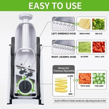 QieCai Safe Mandoline Vegetable Slicer for Effortless Cooking