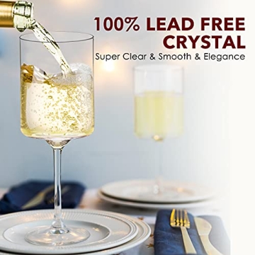 Chouggo Hand Blown Wine Glasses Set of 6 for Elegant Sips