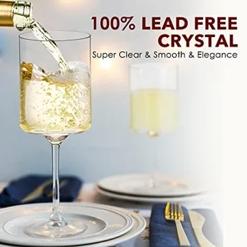 Chouggo Hand Blown Wine Glasses Set of 6 for Elegant Sips