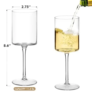 Chouggo Hand Blown Wine Glasses Set of 6 for Elegant Sips