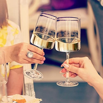 Chouggo Hand Blown Wine Glasses Set of 6 for Elegant Sips