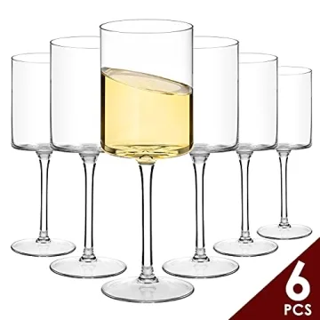 Chouggo Hand Blown Wine Glasses Set of 6 for Elegant Sips