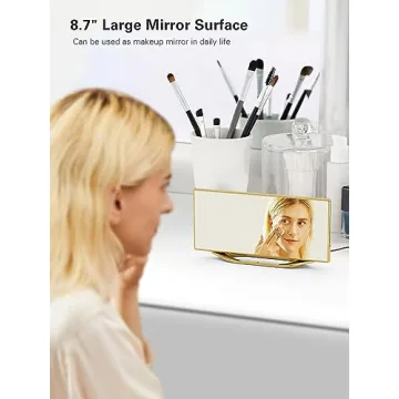 8.7" LED Mirror Alarm Clock with USB Chargers and Snooze